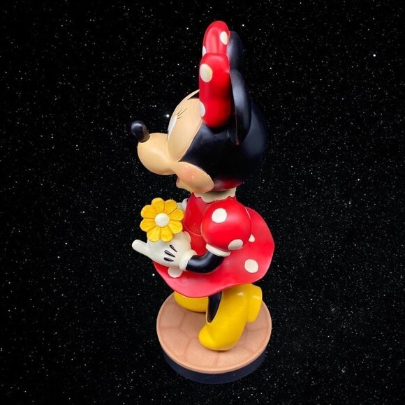 Walt Disney Minnie Mouse Red Polka Dot Dress Bobble Head 9”T 3.25”W - Picture 4 of 7